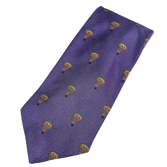 Robert Talbott Tie Hot Air Balloon EXTRA LONG Best of Class Purple Green Silk
